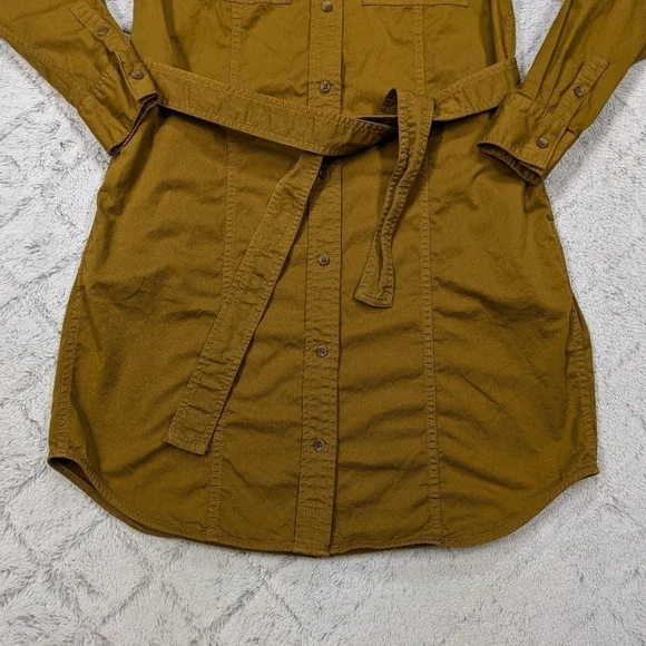 Everlane Dress Women's 2 Brown Brass Modern Utility Shirtdress Button Down Belt - Picture 3 of 8